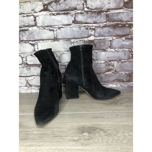 Loeffler Randall Isla Black Suede Leather Ankle Booties Boots Women 7B US/38EU - Picture 9 of 16